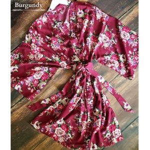 1 Burgundy Bridal Robe